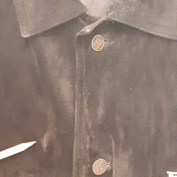 Vintage Phat Farm Mens 2XL Black Suede Leather Jacket Hip-Hop 90s Button - Picture 3 of 12